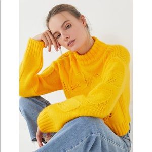 UO botanical embroidered turtleneck sweater